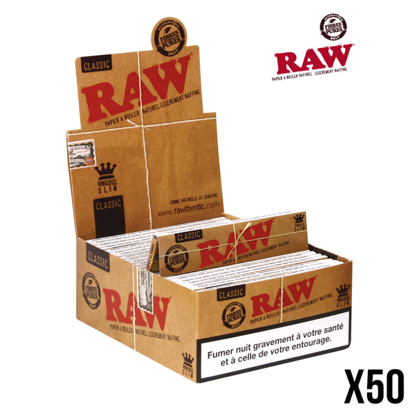 Papier à rouler RAW Classic Kingsize Slim 32 feuilles - Papy CBD